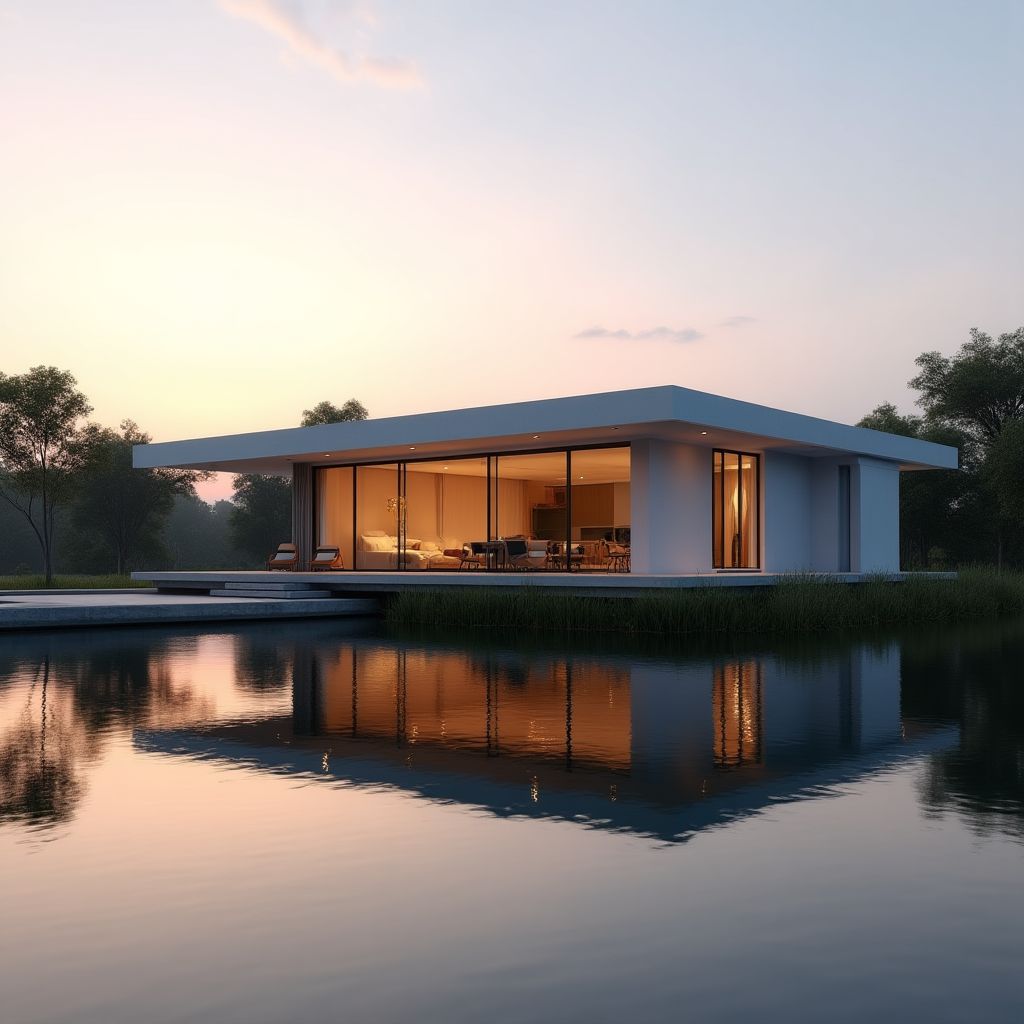 Minimalist Lakeside Residence